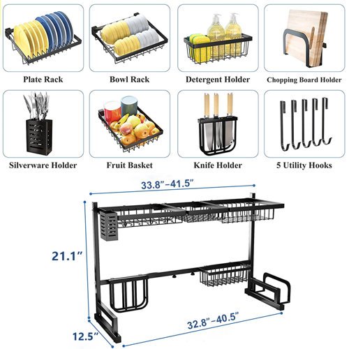 TOOLKISS Steel Over The Sink Dish Rack & Reviews Wayfair